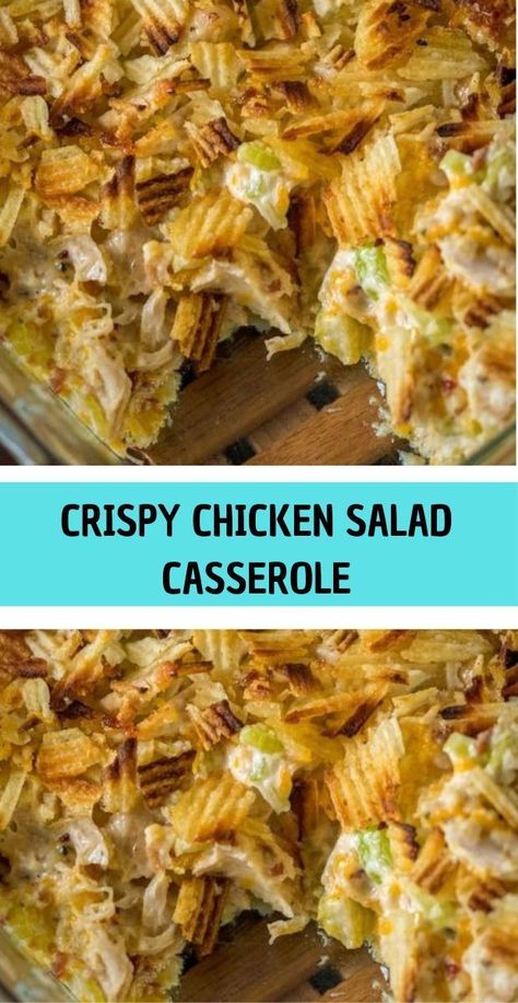 Elevate your salad game with our Crispy Chicken Salad Casserole – a fusion of crispiness and freshness that transforms a classic salad into a comforting casserole. Packed with golden-brown, crunchy chicken tenders, vibrant greens, and a medley of colorful veggies, this dish is a celebration of textures and flavors. Whether you're craving a hearty lunch or a flavorful dinner, this casserole brings a satisfying twist to the world of salads. Crunchy Chicken Casserole, Chicken Salad Casserole, Crispy Chicken Salad, Salad Casserole, Hot Chicken Salad, Crunchy Chicken Tenders, Picnic Backyard, Crispy Chicken Salads, Hot Chicken Salads