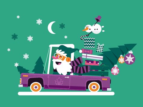 Santa Animation by Arty Motion Santa Animation, Aura Design, Xmas Gif, Christmas Card Illustration, Merry Christmas Gif, Motion Graphics Inspiration, Christmas Car, Animated Christmas, Motion Design Animation