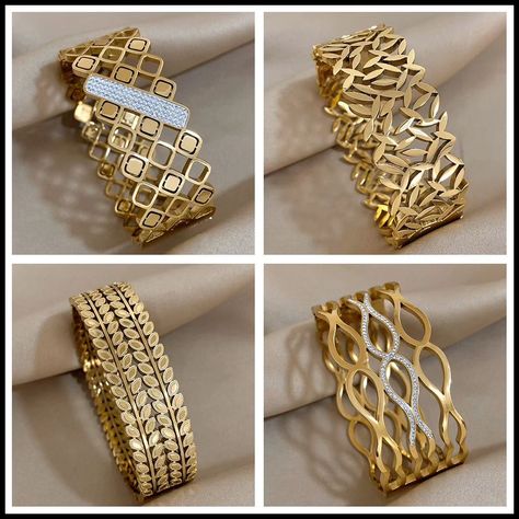 Top On Sale Product Recommendations!;AENSOA Chunky Punk Gold Color Charm Leaf Wide Big Coin Stainless Steel Wide Bangle Bracelet for Women New Geometric Jewelry Gift;Original price: USD 2.87;Now price: USD 2.87;Click&Buy: https://s.click.aliexpress.com/e/_mLaw1AM Gold Breslet, Ankle Bracelet Tattoo, Diy Leather Bracelet, Rubber Band Bracelet, High Jewellery, Gold Jewelry Sets, Lady Girl, Bangles Bracelets, Waterproof Jewelry