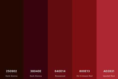 Red Scheme Colour Palettes, Red Swatches Colour Palettes, Red Paint Swatches, Red Velvet Colour Palette, Complimentary Colors For Red, Ruby Red Colour Palette, Vampire Pallete Color, Red Color Palette Aesthetic, Burgundy Red Color Palette