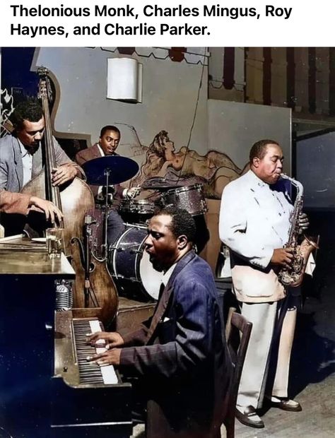 Arte Jazz, Charles Mingus, Charlie Parker, Musician Photography, Thelonious Monk, Classic Jazz, Band Outfits, Band Photography, Mid Century Illustration