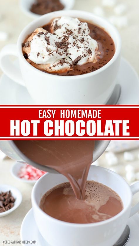 Hot Chocolate Using Chocolate Chips, Easy Hot Chocolate Recipe For One, Hot Chocolate Made With Cocoa Powder, Easy Homemade Hot Chocolate Recipe, How To Make Hot Cocoa With Cocoa Powder, Chocolate Chip Hot Chocolate, One Cup Hot Chocolate, Nesquick Hot Chocolate, Quick Hot Chocolate Recipe