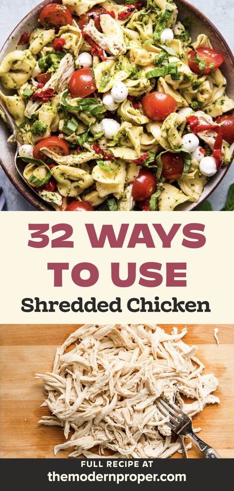 Best Shredded Chicken Recipes, Shredded Chicken Dishes, Best Shredded Chicken, Use Shredded Chicken, Shredded Chicken Recipes Easy, Shredded Chicken Salads, Pulled Chicken Recipes, Boiled Chicken Recipes, Recipes Using Rotisserie Chicken