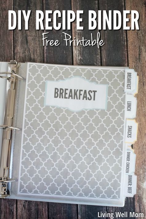 Organizing Recipes, Organizing Papers, Diy Recipe Binder, Binder Ideas, Gratis Printables, Diy Organizer, Recipe Holder, Paper Clutter, Bullet Journal Ideas