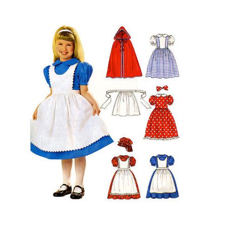 Storybook Costumes, Girls Apron Dress, Storybook Character Costumes, Mary Poppins Costume, Mushroom Girl, Girls Cape, Book Costumes, Pinafore Apron, Girl Dress Pattern