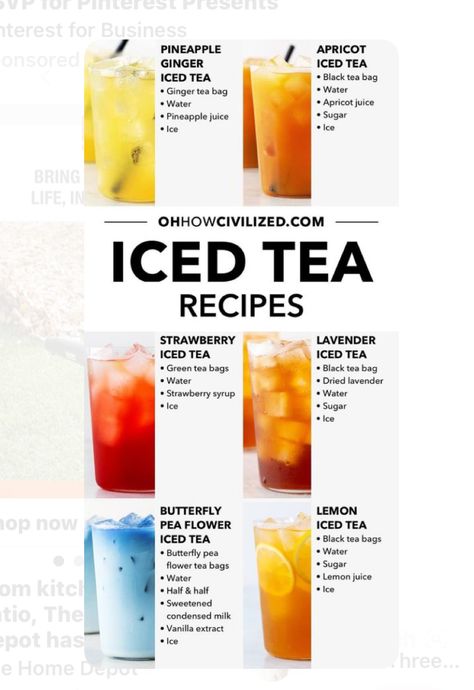 Cold Teas Recipes, Healthy Ice Tea Recipe, Easy Ice Tea Recipe, Home Made Iced Tea, Korean Tea Recipes, Fancy Tea Recipes, Homemade Ice Tea With Tea Bags, Ice Tea Recipe Homemade, Cold Tea Drinks