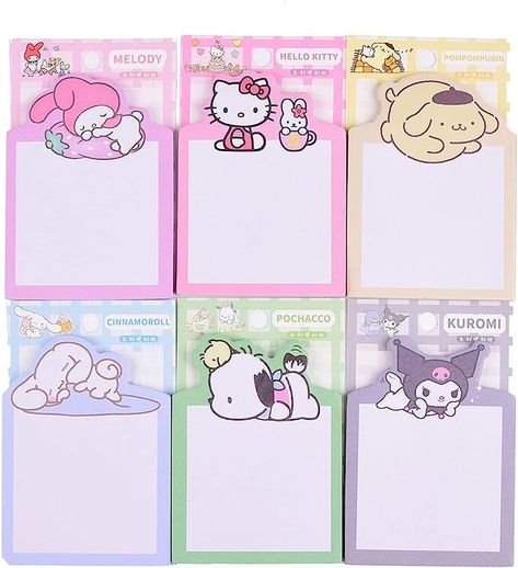 6 Pack Cute Sticky Notes Kawaii Sticky Notes Cute Stationary 3.75x2.75 in Cartoon Series Self-Stick Note Pads Fun Office Supplies Sticky Note Set Fun Office Supplies, Kawaii Sticky Notes, Sticky Notes Cute, Cute Sticky Notes, Printable Paper Patterns, Notes Cute, Cool Office Supplies, Fun Office, Stick Notes