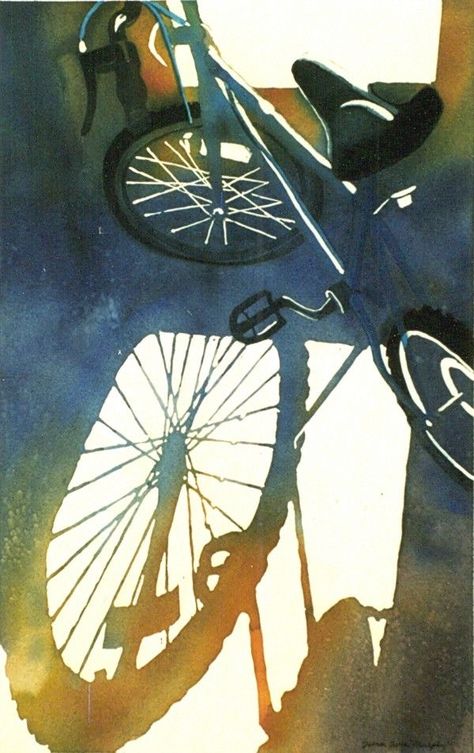 Blue Bicycle, Bicycle Painting, Bike Poster, New Bike, Bicycle Art, 수채화 그림, Cycling Art, Ap Art, Bike Art