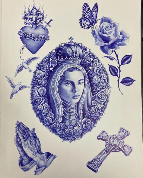 Hezza on Instagram: “Still one of my favourite pieces I’ve drawn.” Ballpoint Pen Tattoo Flash, Latino Tattoos, Apple Blossom Tattoos, Fantastic Tattoo, Jesus Hands, Cowboy Bebop Tattoo, Firefly Tattoo, Ballpoint Pen Art, Statue Tattoo