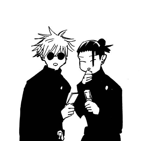 Two People, Jujutsu Kaisen, Jujutsu, The Story, Black And White, Anime, White, Black