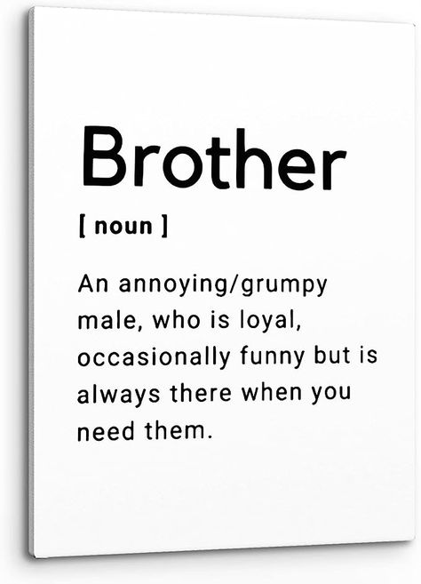 Amazon.com: PHAMTE Brother Quotes Wall Art,Minimalist Brother Definition Print Framed Canvas Painting Artwork Home Living Room Bedroom Boys Room Office Decor,Brother Birthday Gifts (11x14Inch): Posters & Prints Brothers 18th Birthday Gift, Cute Birthday Cards For Brother, Diy Gift Ideas For Brother Birthday, Brother 18th Birthday Gift, Creative Birthday Cards For Brother, Gifts To Give Your Brother, 18th Birthday Gift Ideas For Brother, Creative Birthday Gifts For Brother, Bday Gift For Brother