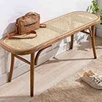 Check this out! Cane Bench, Wood Bench Seat, Balinese Interior, Wood Entryway Bench, Wicker Bench, Rattan Cane, End Of Bed Bench, Selling Furniture, Wooden Bench