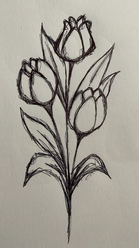 Flower In A Bottle Drawing, Artistic Flowers Drawing, Simple Pencil Sketches Of Nature, Flowers And Hearts Drawings, Pretty Things To Draw Easy, Lilys Drawings Easy, Flower Sketching Ideas, Drawing Inspo Flowers, Random Objects Drawing