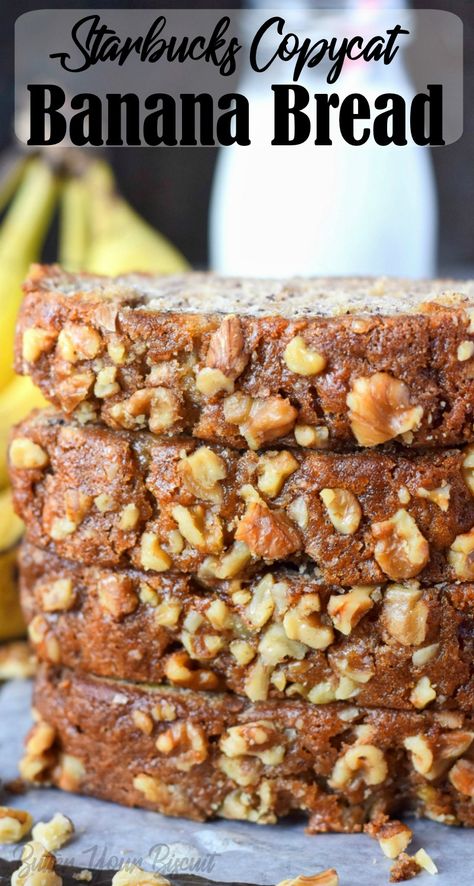 Starbucks Banana Bread, Banana Nut Bread Recipe, Nut Bread Recipe, Banana Bread Recipe Moist, Moist Banana Bread, Easy Banana Bread Recipe, Copycat Starbucks Recipes, Best Banana Bread, Banana Nut Bread