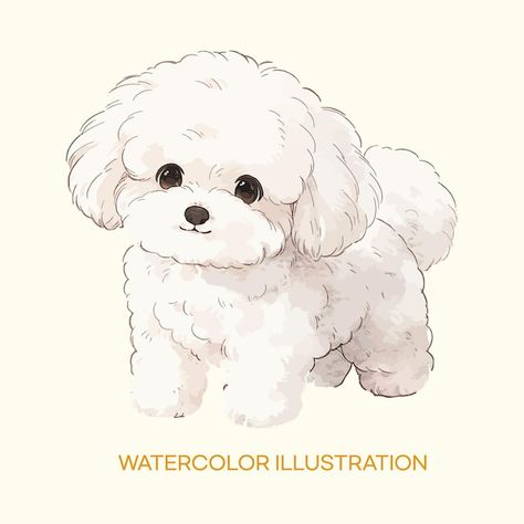 A drawing of a poodle called the waterco... | Premium Vector #Freepik #vector #puppy-illustration #cute-dog-illustration #poodle-dog-illustration #poodle-pose-illustration Poodle Puppy Drawing, How To Draw A Doodle Dog, Poodle Dog Illustration, Cute Dogs Illustration, Poodle Art Drawing, Cute Poodle Drawing, Poodle Drawing Easy, Simple Puppy Drawing, Dog Poses Drawing