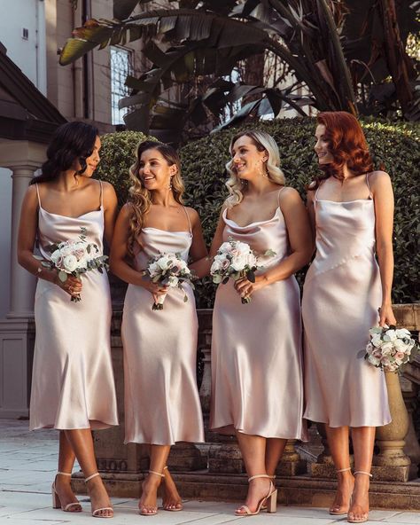 White Fox on Instagram: “Bridesmaids Goals ✨ We have just launched our very first collection of Bridesmaids by White Fox // Shop the ‘Emilia’ Blush Dress & many…” Midi Bridesmaid Dresses, Cinderella Ball, Popular Bridesmaid Dresses, Bridesmaid Dresses Under 100, Midi Bridesmaid Dress, Simple Bridesmaid Dresses, Dresses Unique, Dresses Mermaid, Bridal Party Dresses