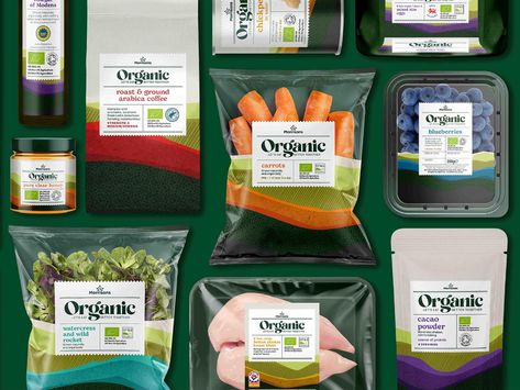 (92) Morrisons Organic – Packaging Of The World Farm Packaging Design, Farm Packaging, Organic Food Packaging, Whole Foods Products, Salad Packaging, Frozen Food Packaging, Vegetable Packaging, Gardening Products, Smart Farm