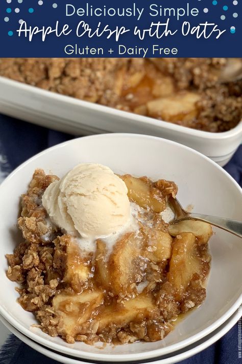 Dairy Free Apple Crisp, Apple Crisp Dessert, Homemade Apple Crisp, Crisp Desserts, Baked Cinnamon Apples, Gluten Free Apple Crisp, Brown Sugar Oatmeal, Easy Apple Crisp Recipe, Best Gluten Free Desserts