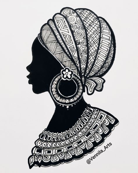 #AfricanwomenSilhouette #AfricanGirlArt #girlart #girldrawing African Girl Drawing, Images For Drawing, Lady Images, African Drawings, Africa Art Design, Women Silhouette, Girl Drawing Easy, Drawing Beautiful, Stones Garden