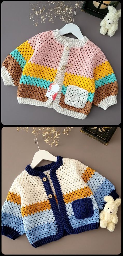 Crochet Toddler Cardigan, Crochet Cardigan Tutorial, Crochet Baby Projects, Crochet Baby Sweater Pattern, Crochet Baby Jacket, Crochet Baby Sweaters, Baby Cardigan Pattern, Crochet Baby Sweater, Baby Sweater Patterns