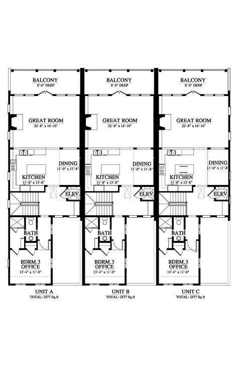 Townhouse House Plans, Townhouse Designs Plan, Townhouse Floor Plans, Townhouse Floorplan, 2 Story Townhouse, Townhouse Plans, Townhouses Floor Plan, Luxury Townhouse Floor Plans, Triplex House Design