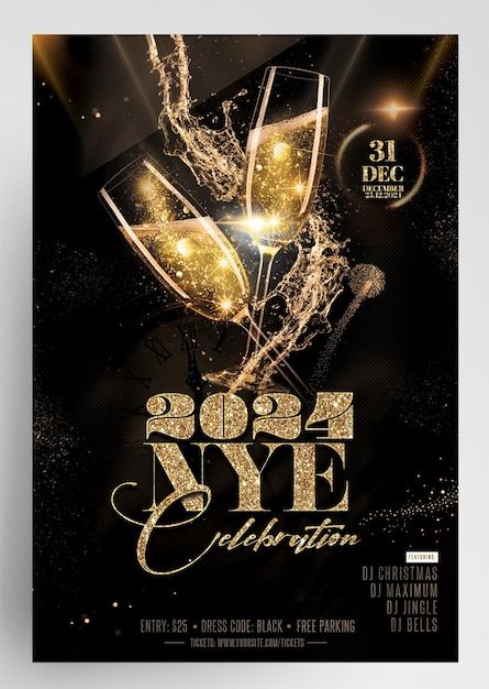 2024 Celebration, New Year's Eve Flyer, Nye 2024, New Year Flyer, Restaurant Layout, New Years Eve Invitations, New Years Eve Dinner, Rath Yatra, Winter Gold