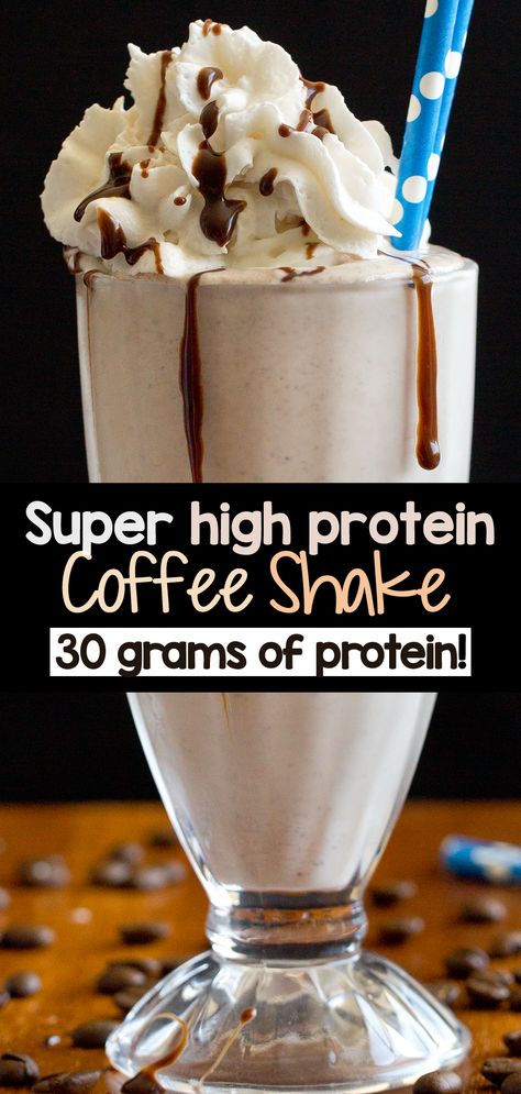 Protein Coffee Shake, High Protein Coffee, Coffee Milkshake Recipe, Mocha Protein Shake, Coffee Protein Smoothie, Protein Drink Recipes, Nutribullet Pro, Protein Shake Recipe, Protein Milkshake