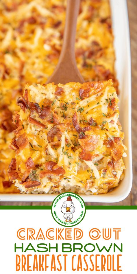 Hash Brown Breakfast Casserole, Hash Brown Breakfast, Hashbrown Breakfast, Cracked Out, Breakfast Casserole Bacon, Best Breakfast Casserole, Breakfast Hashbrowns, Hashbrown Breakfast Casserole, Favorite Casseroles