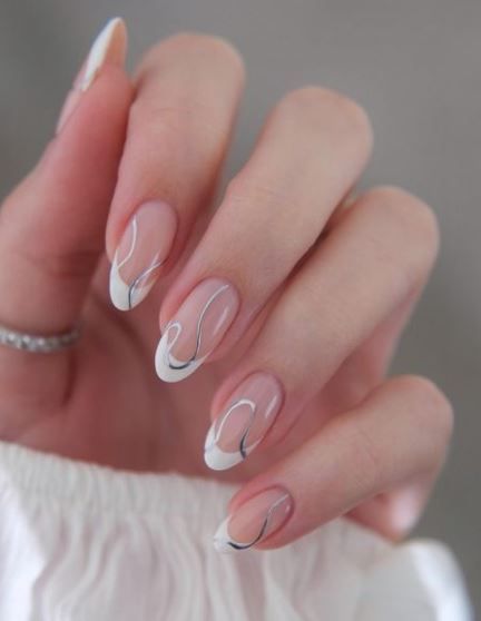 Office Nails, Subtle Nails, Nails Today, Soft Nails, Silver Nails, Chic Nails, Short Acrylic Nails, Nude Nails, Wedding Nails