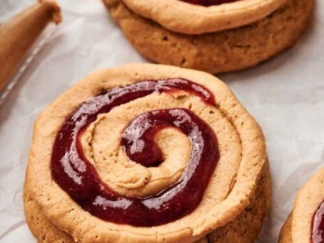 Crumbl Peanut Butter & Jelly Cookies Without the Price Tag Crumbl Peanut Butter, Peanut Butter Jelly Cookies, Measuring Flour, Jelly Cookies, Baked Rolls, Peanut Butter Frosting, Cookie Flavors, Peanut Butter And Jelly, Peanut Butter Jelly