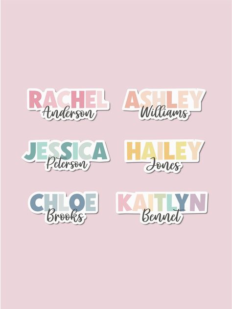 Personalize your belongings with our colorful, waterproof name stickers. Free shipping on orders over $50. #namestickers #customstickers . #Name_Label_Design #Name_Sticker_Design #School_Stickers_Labels #Kids_Name_Labels Name Stickers For School Books, Name Label Design, Name Sticker Design, Name Stickers For School, School Stickers Labels, Kids Name Labels, Stickers Name, Personalised Stickers, Name Label