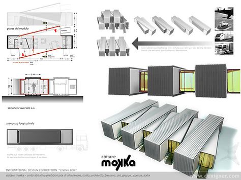 Emergency House, Modular Housing, Concept Models Architecture, Spatial Design, Container Architecture, Interior Design Presentation, Architecture Model House, Architectural House Plans, Architecture Concept Drawings