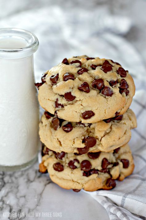 Wednesday Meals, Thick Chocolate Chip Cookies, Giant Chocolate Chip Cookies, Fluffy Chocolate Chip Cookies, Big Chocolate Chip Cookies, Giant Chocolate Chip Cookie, Big Chocolate, Cookie Bakery, Giant Chocolate