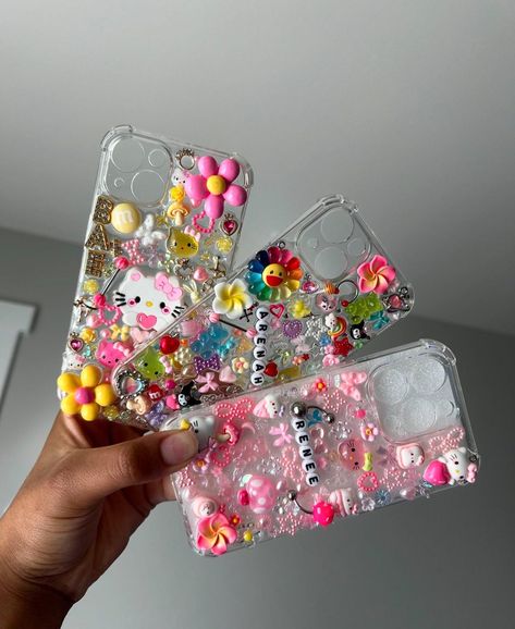 💕Cute handmade iPhone junk case keep in mind that all cases will not be EXACTLY as the ones in the pictures. I will try to make as similar as possible.  These are made upon ordering so 1-7 days max for me to make. (Most likely 3 days) Shipping is 2-5 business days. Contact if you have some questions about them or about custom phone case 💕 Iphone 16 Phone Case, Custom Coque Telephone, Junk Cases Iphone, Junk Phone Case, Custom Phone Cases Diy, Phone Case With Pictures, Bling Phone Cases Diy, Junk Case, Gem Tattoo