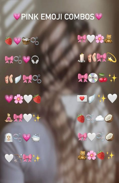 💗Pink emoji combos💗 Pink Emoji Combos, Pink Emoji Combinations, Pink Emoji, Cute Emoji Combinations, Emoji Combos, Emoji Set, Zestaw Ikon, Clever Captions, Clever Captions For Instagram