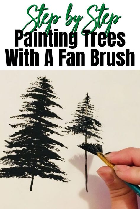 Drawing Trees, Painting Trees, Fan Brush, Painting Ideas On Canvas, Painting Art Lesson, Acrylic Painting Techniques, Acrylic Painting Tutorials, Canvas Easy, Watercolor Art Lessons