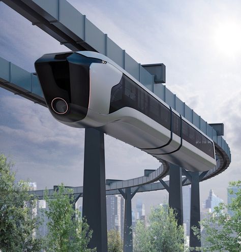 Hanging Monorails are Here to Stay | Yanko Design Futuristic Train, Cars Futuristic, Futuristic Transportation, Train Design, Future Transportation, City Vehicles, Futuristic City, Future City, Futuristic Cars