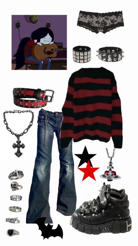 #fashion, #style, #outfitinspiration, #beauty ,#outfitsideas ,#trendyoutfits ,#falloutfits ,#winteroutfits Marceline Outfits, Different Body Sizes, Edgy Emo, Grunge Fits, Cooler Style, Outfit Looks, Alt Outfits, Two Friends, Emo Outfits