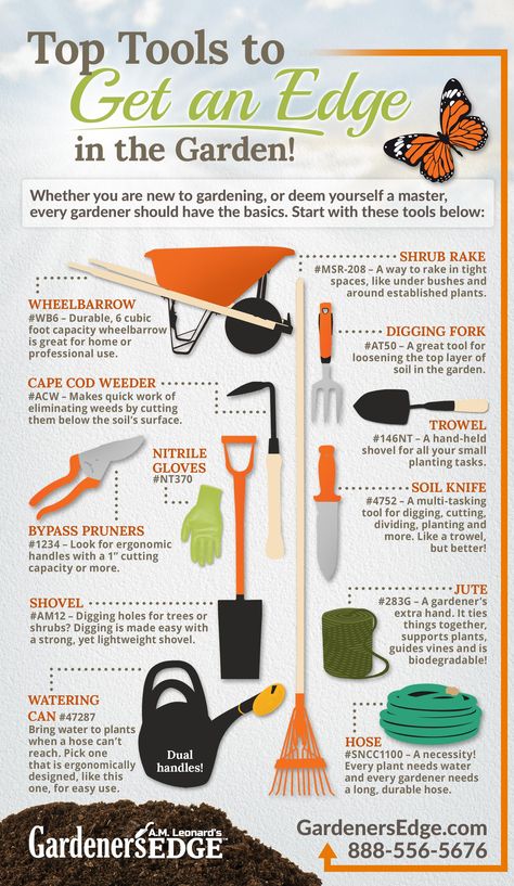 Best Gardening Tools: Top Tools to Get an Edge in the Garden this Spring! [Must-Have Garden Tools!] Durable wheelbarrow, Cape Cod Weeder, nitrile gloves, bypass pruners, garden spade, watering can, narrow shrub rake, digging fork, trowel, Soil Knife (Hori Hori Knife), jute garden string, and a reliable hose!  |  GardenersEdge.com Organisation, Digging Fork, Garden Spade, Beginner Gardening, Best Garden Tools, Landscaping Tools, Time Periods, Nitrile Gloves, Garden Shrubs