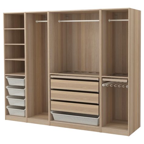 PAX Armoire-penderie - effet chêne blanchi - IKEA Ikea Wardrobe Storage, Bedroom Wardrobe Ideas, Ikea Wardrobe, Ikea Pax Wardrobe, Closet Design Layout, Pax Wardrobe, Wooden Bedroom, Closet Layout, Wardrobe Room