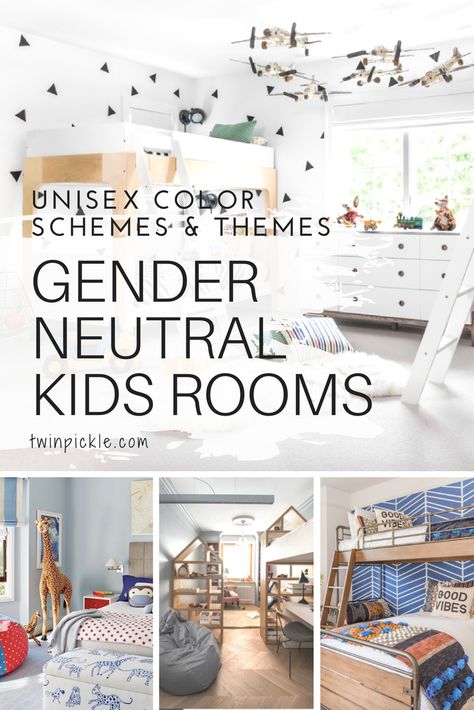 Are you looking for something a little more neutral than Barbie pink? Maybe your kids are sharing and want something everyone will love? Avoid the Disney stereotype and check out these gender neutral kids rooms and color schemes! #homedecor #momlife #color #kidsrooms #interiors Neutral Kids Rooms, Kids Room Shared, Gender Neutral Bedroom Kids, Neutral Kids Bedroom, Gender Neutral Kids Room, Gender Neutral Bedrooms, Sharing A Room, Kids Rooms Shared, Minimalist Kids Room