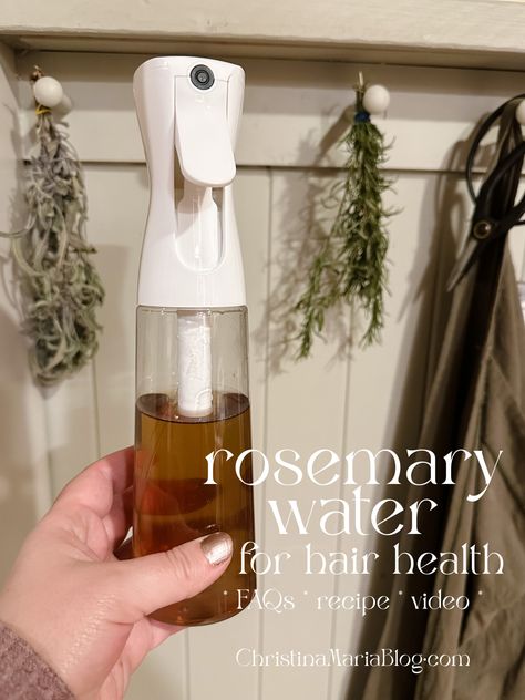 Rosemary water for hair growth : recipe for rosemary water - Christina Maria Blog Rosemary Spray, Rosemary Water For Hair Growth, Rosemary For Hair Growth, Rosemary For Hair, Hygiene Hacks, Water Hair Growth, Rosemary Shampoo, Rosemary Hair Growth, Rosemary Water