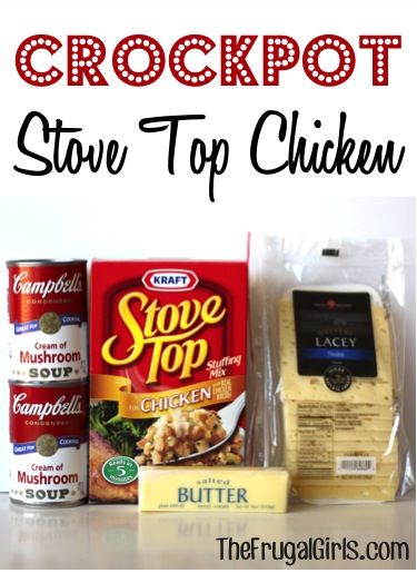 Stove Top Chicken, Crock Pot Food, Top Chicken Recipes, Frugal Girls, Slow Cooker Dinner, Crockpot Dishes, Yummy Comfort Food, Crock Pot Slow Cooker, Crock Pot Cooking