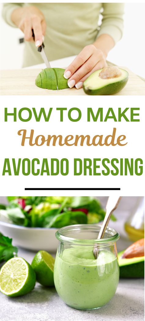 Healthy Avocado Dressing, Vegan Avocado Dressing, Avocado Dressing Recipe, Avocado Lime Dressing, Keto Dairy, Creamy Avocado Dressing, Avocado Salad Dressing, Chicken Roasted, Avocado Crema