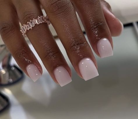 Overlay Nails, Milky Nails, Short Square Nails, White Acrylic Nails, Her Nails, Work Nails, Classy Acrylic Nails, Short Square Acrylic Nails, Acrylic Nails Coffin Short