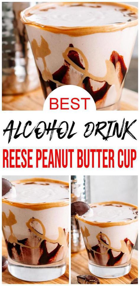 Skrewball Peanut Butter Whiskey Reeses cocktail makes the perfect alcohol drink recipe Peanut Butter Cup Cocktail Recipe, Alcholic Drink Sweet, Peanut Butter Moonshine Drinks, Candy Bar Cocktails, Dough Ball Cookie Dough Whiskey Drinks, Peanut Butter Whiskey Drinks Recipes, Alcoholic Chocolate Drinks, Shaker Alcoholic Drinks, Peanut Butter Drink Recipes