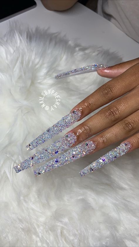 Extra Long crystal diamond rhinestone bling sugar nails Sugar Nails, Art Guide, Drip Nails, Long Nail Designs, Nails Design With Rhinestones, Long Nail, Exotic Nails, Long Acrylic Nails Coffin, High Maintenance