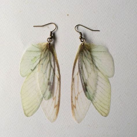 Wings Images, Organza Butterfly, Wings Earrings, Moth Wings, Green Shades, Vintage Illustrations, Dope Jewelry, Funky Jewelry, Wing Earrings