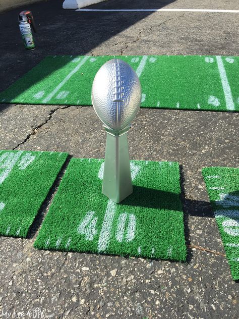 Flag Football Party, Football Banquet Centerpieces, Vince Lombardi Trophy, Super Bowl Party Ideas, Dallas Cowboys Birthday, Round Tuit, Sport Crafts, Dallas Cowboys Party, Football Centerpieces