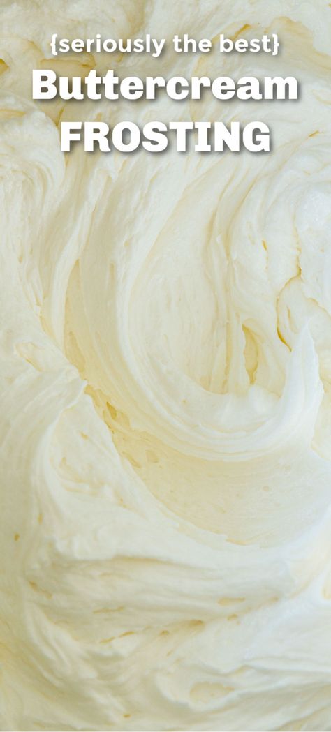 Our favorite Vanilla Buttercream Frosting! This American buttercream recipe is creamy, fluffy, and has just the right amount of sweetness. It pipes beautifully on Vanilla Cake, our favorite Cupcakes, and even Sugar Cookies. Easy Vanilla Buttercream Frosting, Vanilla Buttercream Frosting Recipe, American Buttercream, Dessert Dip, Best Buttercream, Frosting Recipes Easy, Cake Frosting Recipe, Vanilla Buttercream Frosting, Buttercream Frosting Recipe